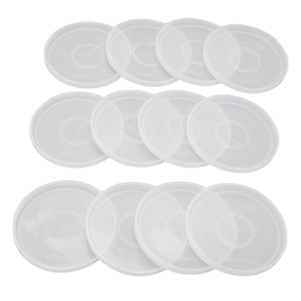 Twelve Constellations Coaster Molds: 12PCS Silicone Molds for Creative Cup Mat Projects