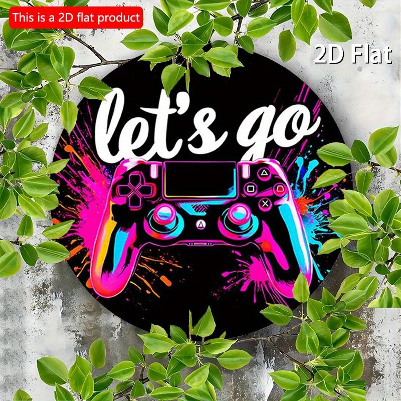 Płaski znak drewniany 2D o wymiarach 20*20 cm, okrągły, z żywym wiejskim wzorem związanym z grą, do dekoracji domów, garaży, restauracji lub kawiarni.