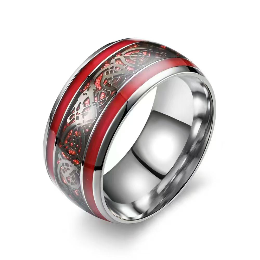Men's 8mm Retro Titanium Steel Ring: Light Luxury, Niche Design