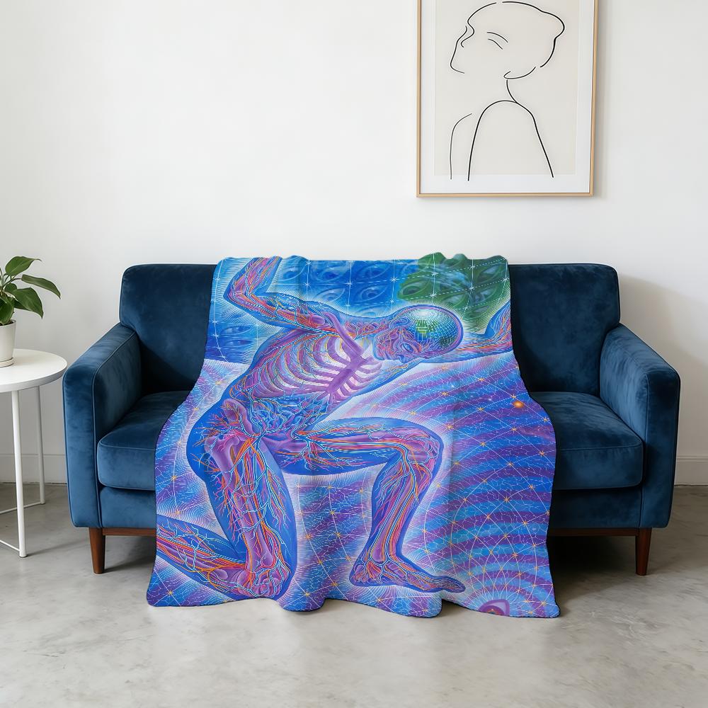 Blanket Super Alex Grey Warm Comfortable Plush Throw Blanket Child Home Psychedelic Sofa Bedroom Trippy Gift