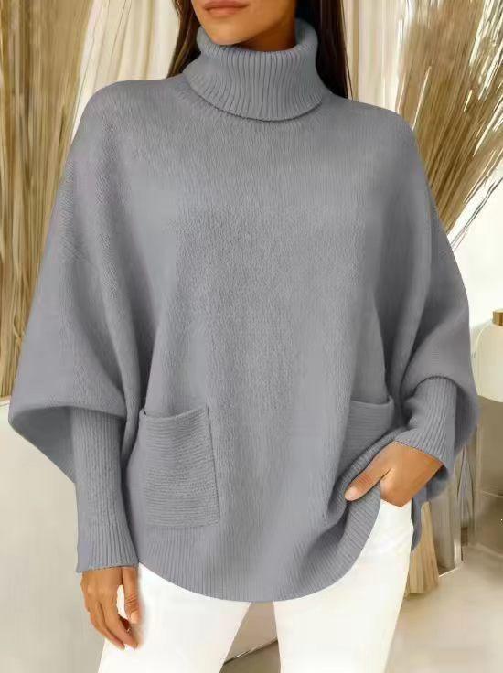 Autumn/Winter 2026 Women's Solid Color High Neck Sweater - Long Sleeve