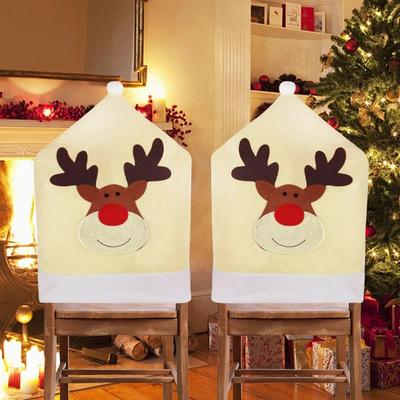 Fashion 2025 Elk Christmas Chair Cover Merry Decoration for Home New Year Festival Xmas Gift Ornament Cloth Dining