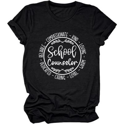 Semisun School Counselor Womens Tshirt Fun Graphic Tees Inspirational Quotes for Guidance Professionals Casual Tops
