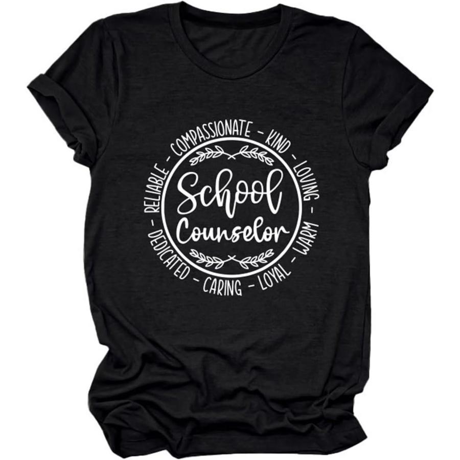 Semisun School Counselor Womens Tshirt Fun Graphic Tees Inspirational Quotes for Guidance Professionals Casual Tops XXXXXL разноцветный