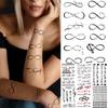 Autocolante de tatuaje cu simbolul infinitului pentru femei, versuri feminine, fluture, cruce, ECG, tatuaje temporare infinite, tatuaj fals impermeabil