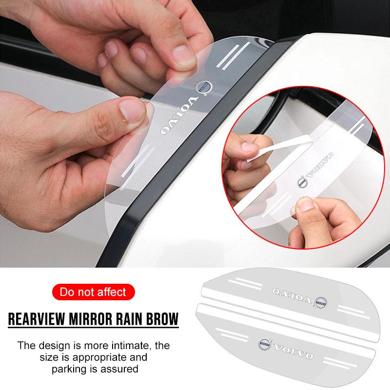 2Pcs Car Rearview Mirror Rain Eyebrow Sun Shade Protector Sticker For Volvo 240 C70 S40 S50 S60 S70 S80 S90 V40 V50 V60 V90 XC40 XC60 XC90 Vnl Truck