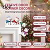 Holiday Indoor Wall Decoration Wooden Christmas Door Corner Decor, Santa Claus Reindeer/Snowman Topper Reindeer Frame Ornament for Home Decoration,