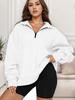 2024 Autumn Winter Women's Casual Half-Zip Pullover Long Sleeve Hoodie