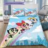 Rainbow The Powerpuff Girls Bedding Set, 1 Duvet Cover & 2 Pillowcases, Colorful Home Decor, Perfect Gift