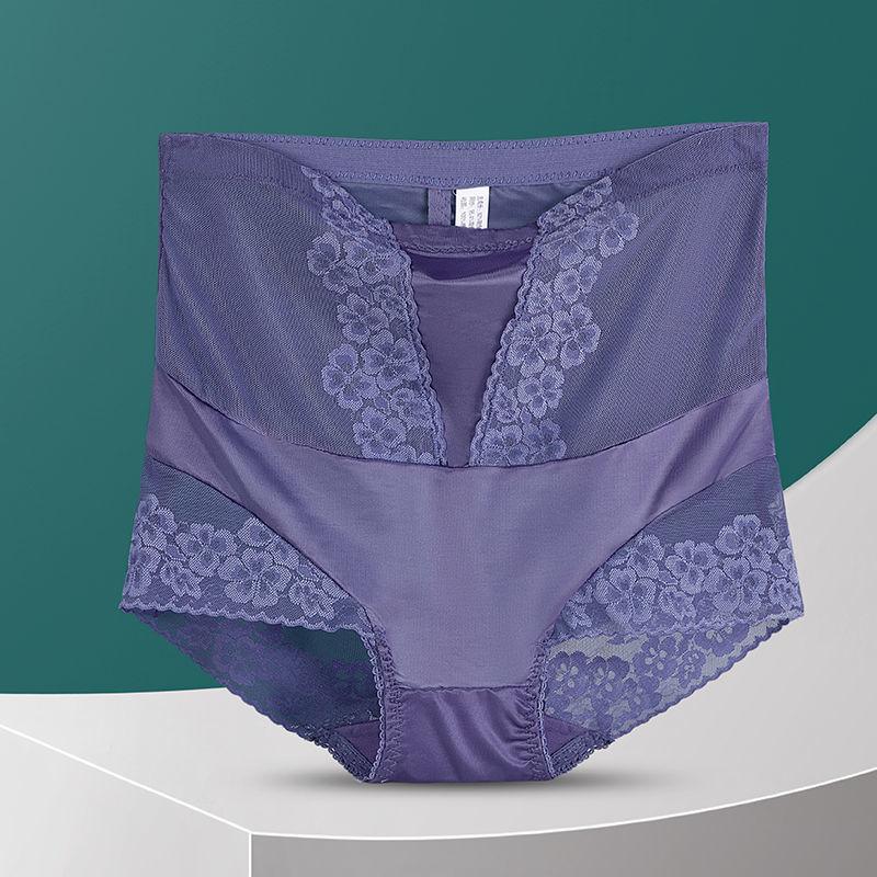 

Женские трусы с высокой талией, больших размеров, сексуальные кружевные, с контролем живота, с эффектом лифтинга ягодиц, утягивающие талию 2XL