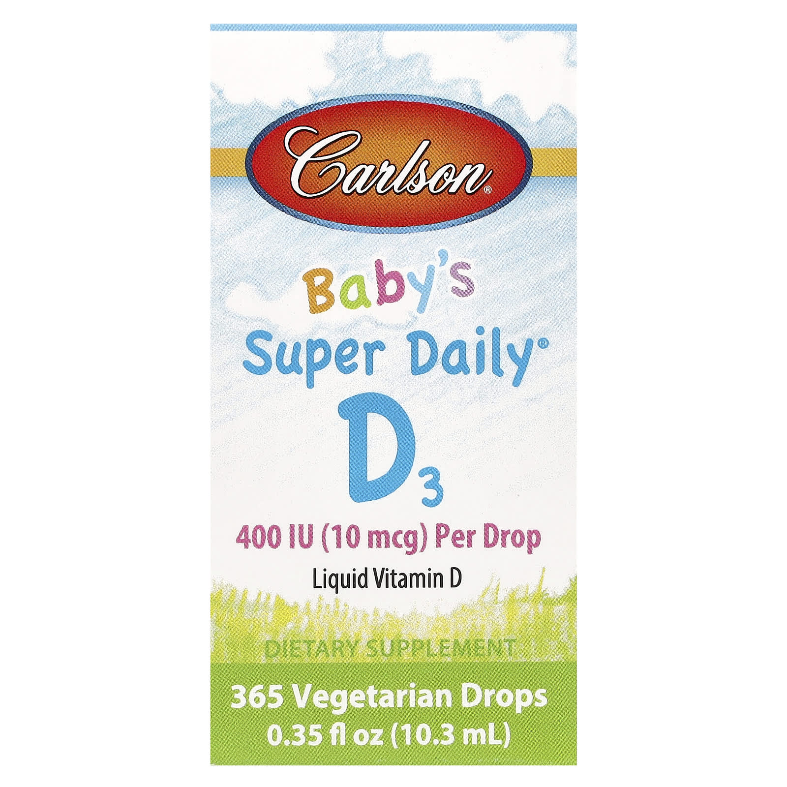 

Super Daily D3 for Baby, 10 Mcg (400 Iu), 0.35 Fl Oz (10.3 Ml)