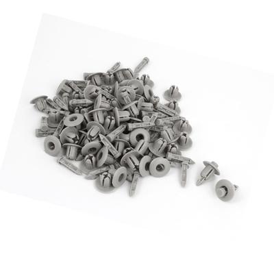 ACROPIX 100 PCS Gray Plastic Rivet Fastener Clips for Vehicles 6mm Hole Diameter