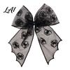 Mesh Bow Hair Clip Halloween Bat Spring Clips Black White Lace Spider Web Moderate Clamping Force Barrettes Gothic Dark Style for Women Cosplay