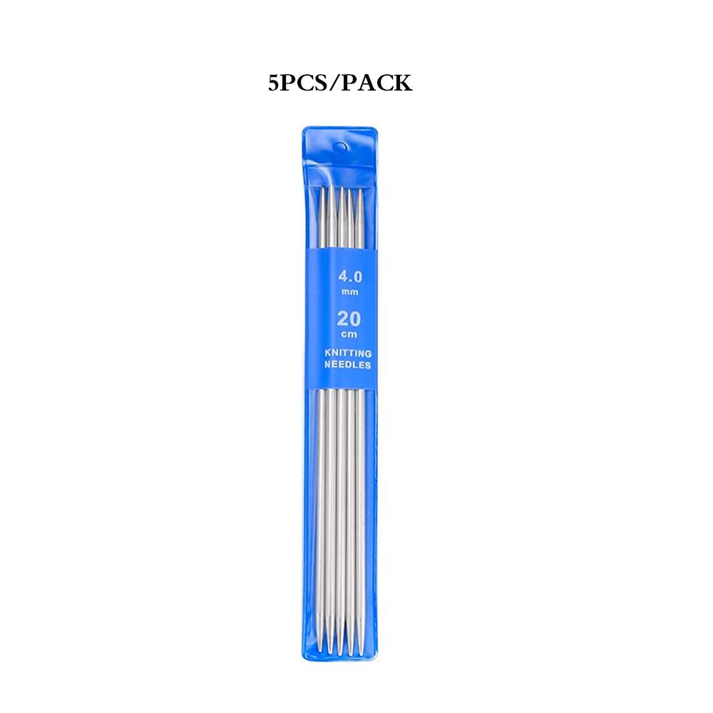Set di Ferri da Maglia a Maglia Doppia in Acciaio Inossidabile da 20 cm, 5-35 Pezzi, 2-5 MM, per Progetti di Lavoro a Maglia di Maglioni