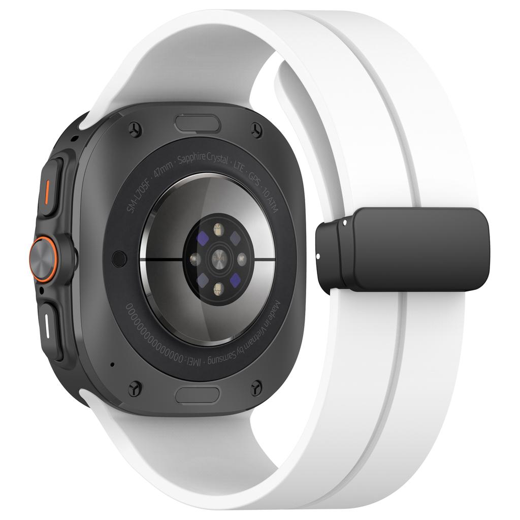 Magnetic D Buckle Sports Silicone Watchband For Samsung Galaxy Watch Ultra 47mm Strap Band Bracelet Replacement Accessories