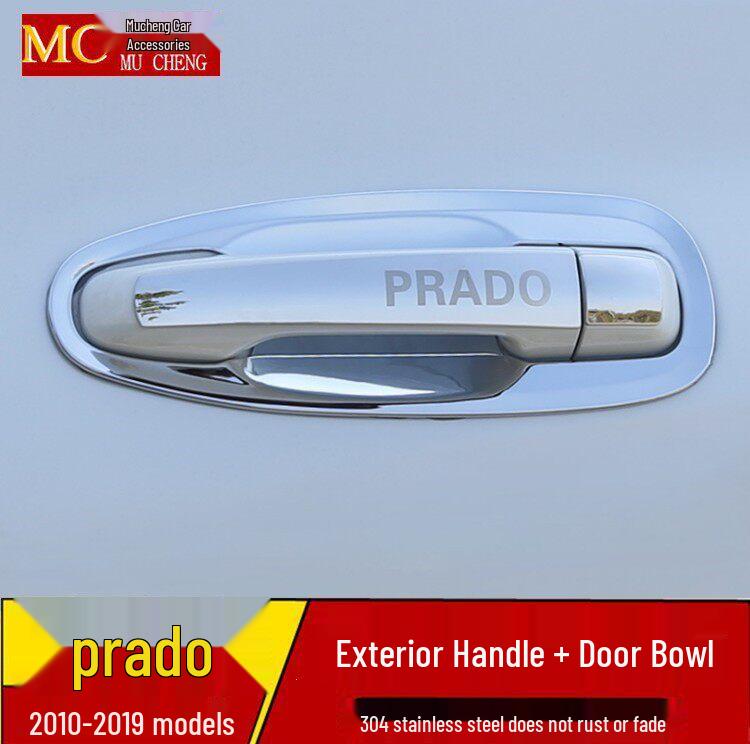 Stainless Steel Door Handle Bowl Trim for 2010-2019 Toyota Prado