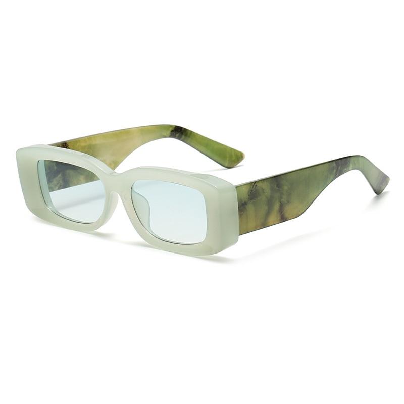 Luxury Fashion Rectangle Jelly Color Women Sunglasses Retro Pattern Men Gradient Shades Uv400 Sun Glasses