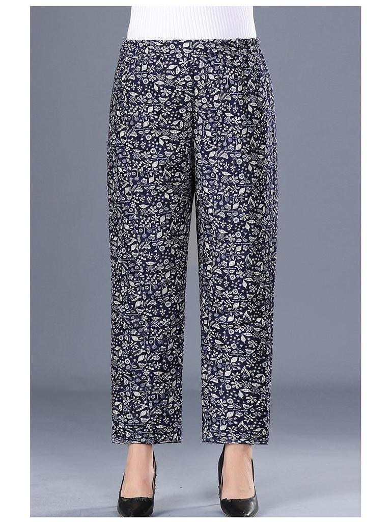 Women’s Plus Size High-Waist Fleece-Lined Cotton Pants for Winter