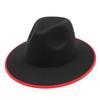 New Color Woolen Top Hat Two-Color Hemming Felt Hat Women'S Flat-Brimmed Jazz Hat Men'S Popular Two-Color Hat