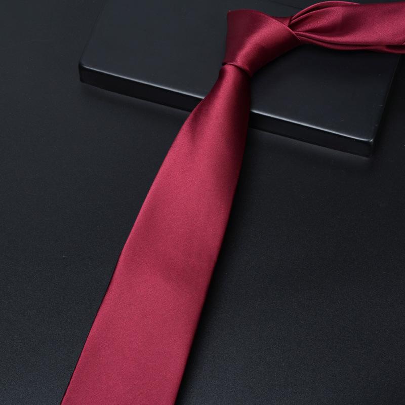 Krawatte Herren Reißverschluss Knotenfrei Klassisch Blau Schwarz Burgunder Einfarbig Gestreift Anzug Kleid Kragen