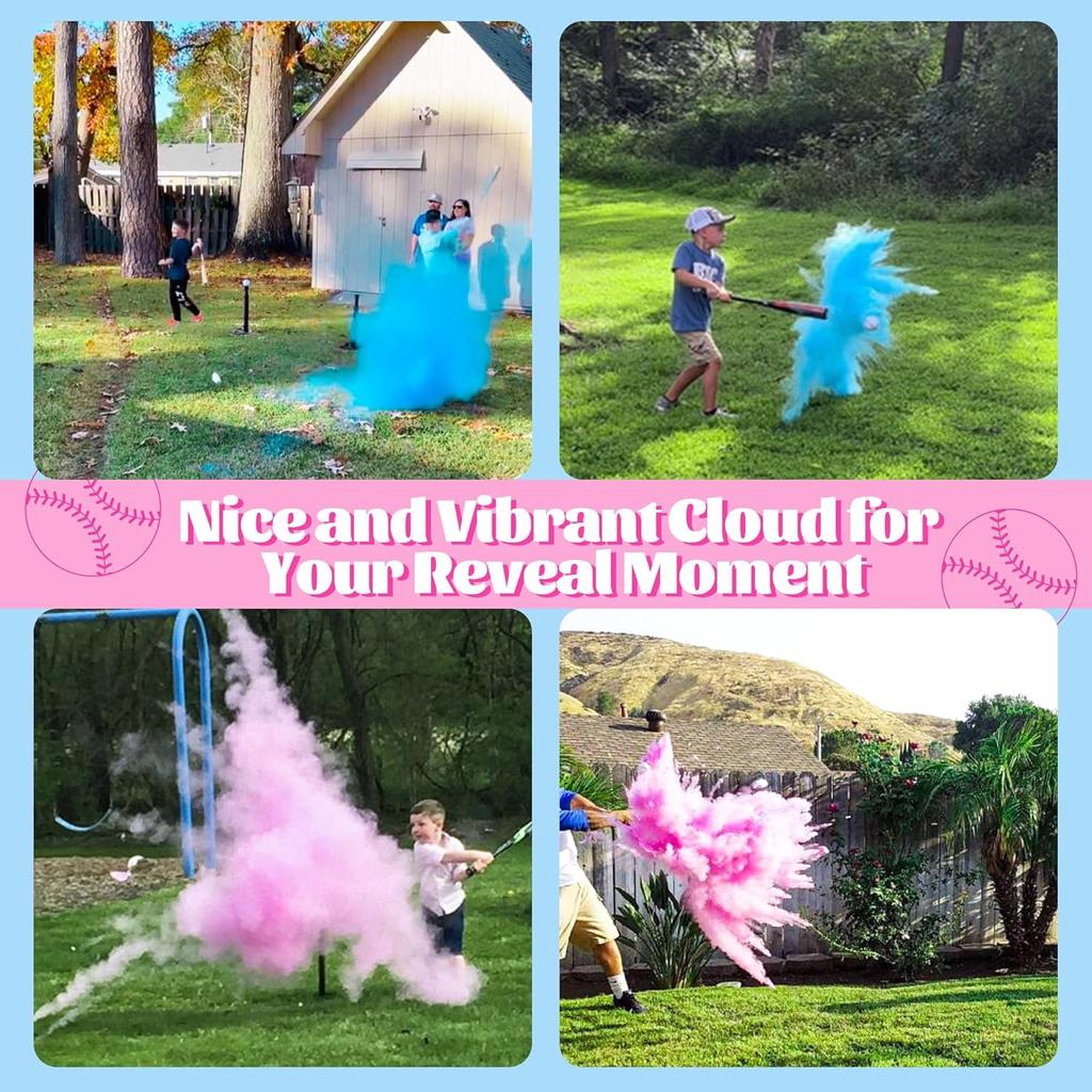 Gender Reveal Baseball Set, PINK & BLUE Powder Kit For Complete Surprise On Baby Boy Girl Gender Reveal Party