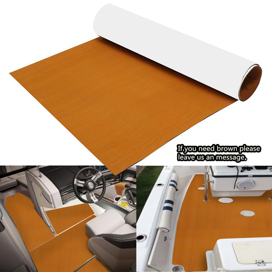 Universal 17.7"X94" EVA Foam Teak Sheet Marine Flooring Yacht Boat Car Truck RV Decking Self-Adhesive Pad Thickness 0.24" Non Absorption