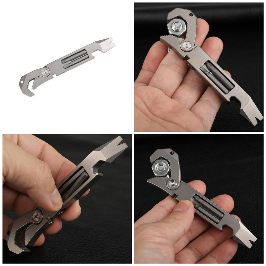 Outdoor Crowbar Screwdriver Wrench Camping Tool Multifunctional Titanium Alloy Pry Bar Multipurpose Camping Equipment