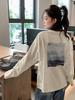 Women's Back Printed Beach Long Sleeve T-Shirt School
