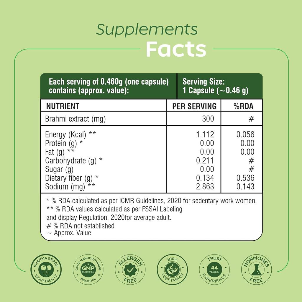 Arth Brahmi Capsules by Emcure | 60 Veg Capsules for Memory, Focus & Mental Clarity Support