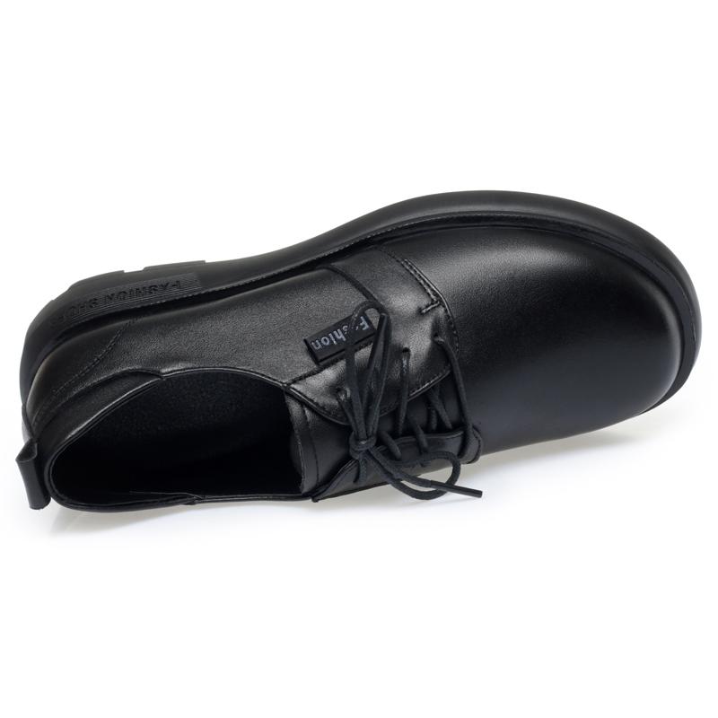 Fashion AIYUQI Women Spring Shoes Wedge 2025 New Casual Lace-up Non-slip Women Shoes Round Toe Genuine Leather Work Shoes Ladies