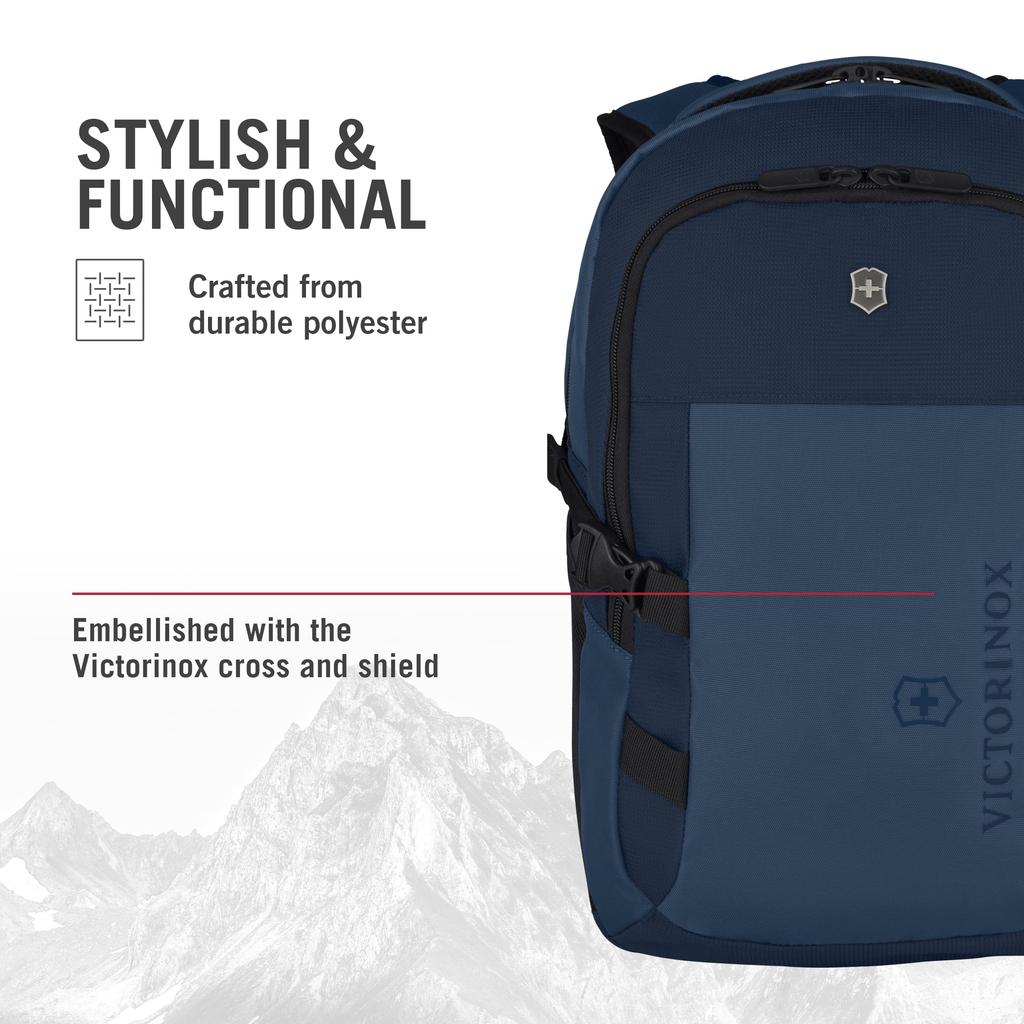 Victorinox Vx Sport EVO Compact Backpack Multifunctional 16-Inch Laptop Sleeve Bottle Holder Trolley Sleeve 20L Blue 611415