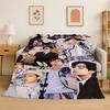 Kpop B-BTS Kim Tae Hyung V Flanelldecke Weiche Warme Überwurfdecke für Schlafzimmer Wohnzimmer Bett Reisen Camping Picknick Geschenk Kind