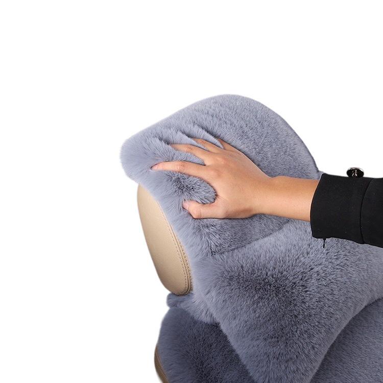 Universal Plush Car Seat Cushion: Thick, Warm Winter Rabbit Fur Cover