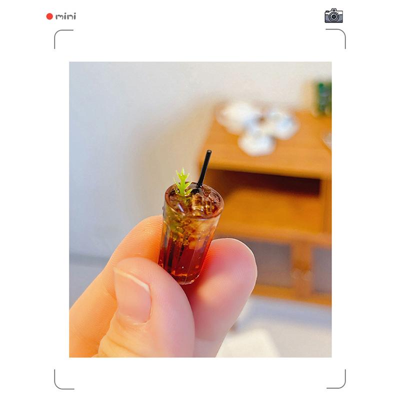 Doll House Accessories Miniature Internet Celebrity Ice American Latte Café Toy Decoration Model