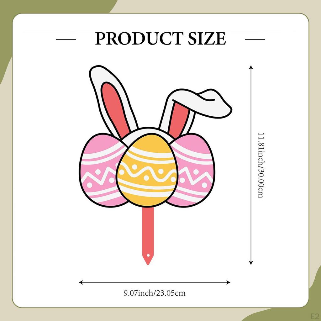 Easter Bunny Egg Decorative Garden Stake Yard Sign Creative Metal Plant Pot Decor for