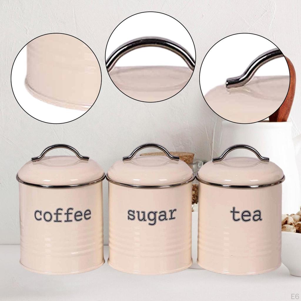 3 Stück Lebensmittelaufbewahrungsbehälter Eisenbehälter Schrankflaschen Organizer Küchenkanister für Zuhause