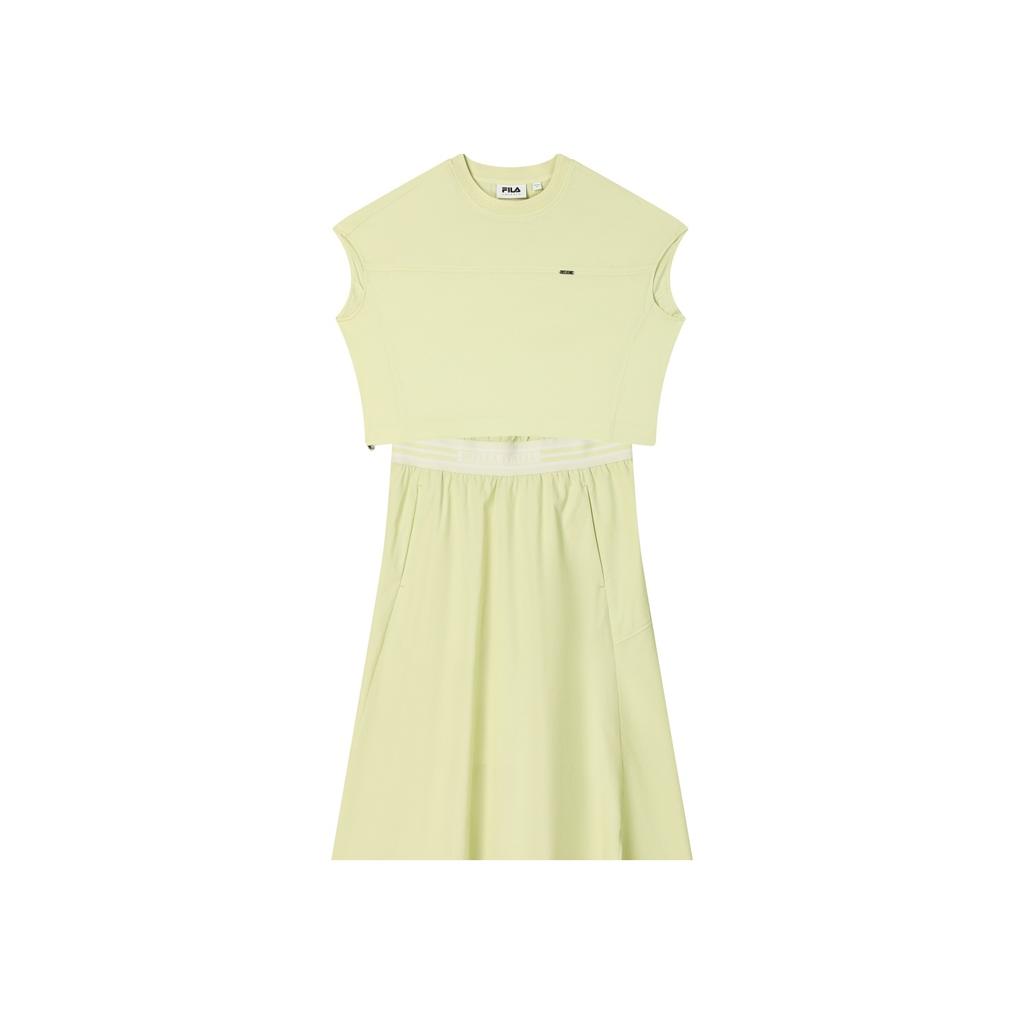 Fila Trendy Fashion Casual Versatile Sleeveless Dress Women Dresses Fluorescent-Green F11W524302F-LG