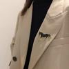 Horse Brooch Chinese Style Enamel Pin Smooth Line Design Animal Pin Metal Edging Lightweight Suit Lapel Badge