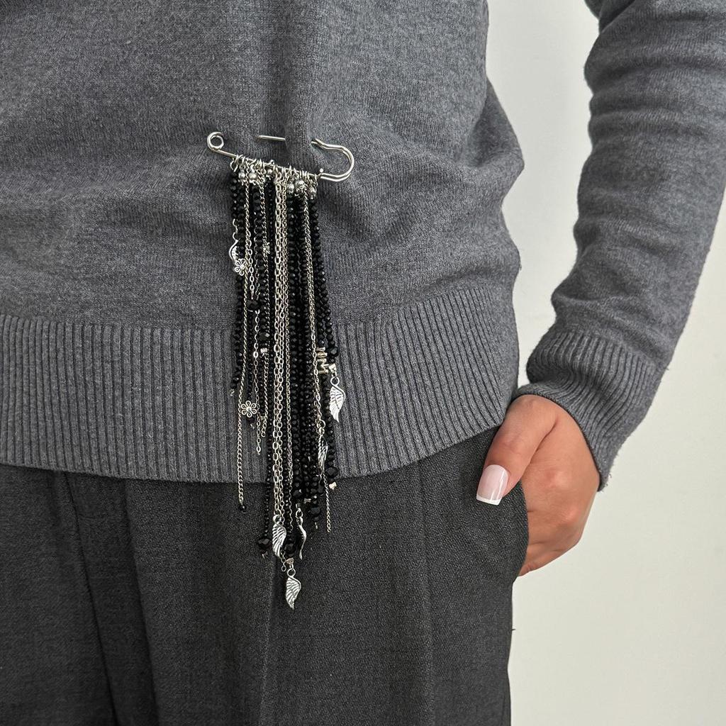 Broche en Cristal Européenne & Américaine Polyvalente avec Perles de Riz – Accessoire de Trajet Multifonctionnel, Élégant et Personnalisé