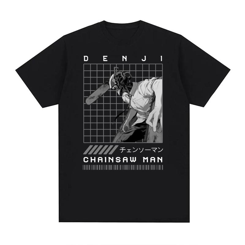 Japanese Anime Chainsaw Man T-shirts 100% Cotton Unisex Tees  EU Size  Manga Graphic Print Short-Sleeve Harajuku Tops