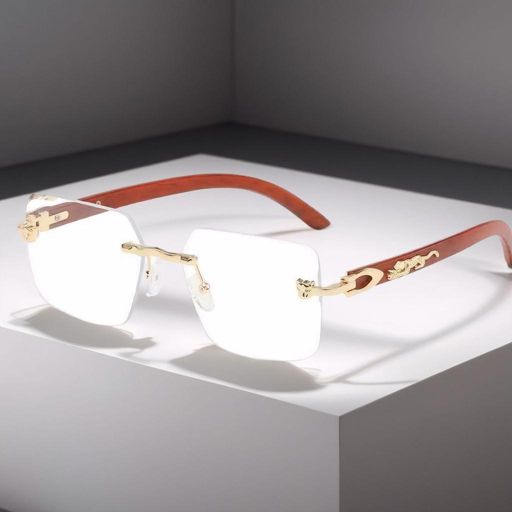 New Leopard Head Sunglasses Frameless Trend Street Sunglasses Joker Box Women Sunglasses