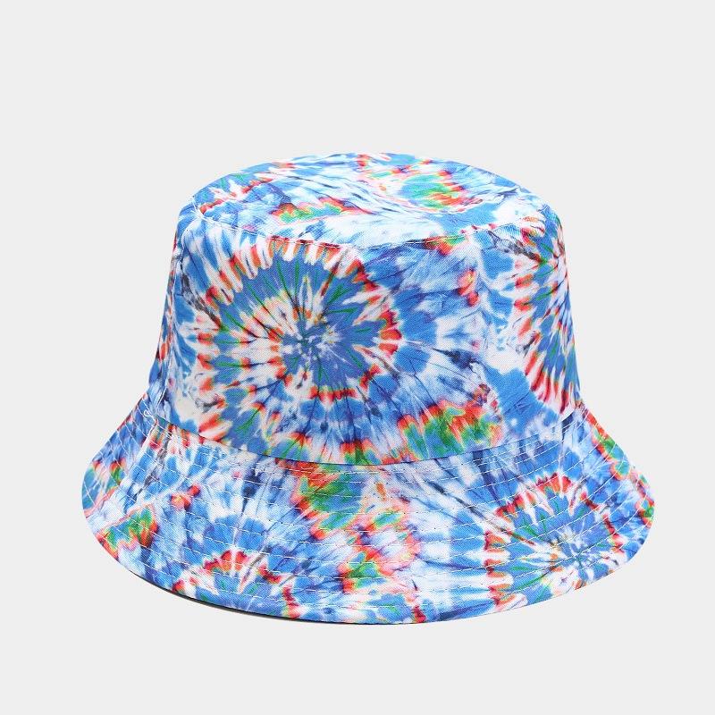 European and American spring new beach vacation leisure basin hat trendy men and women rainbow double-sided bucket hat sunscreen visor