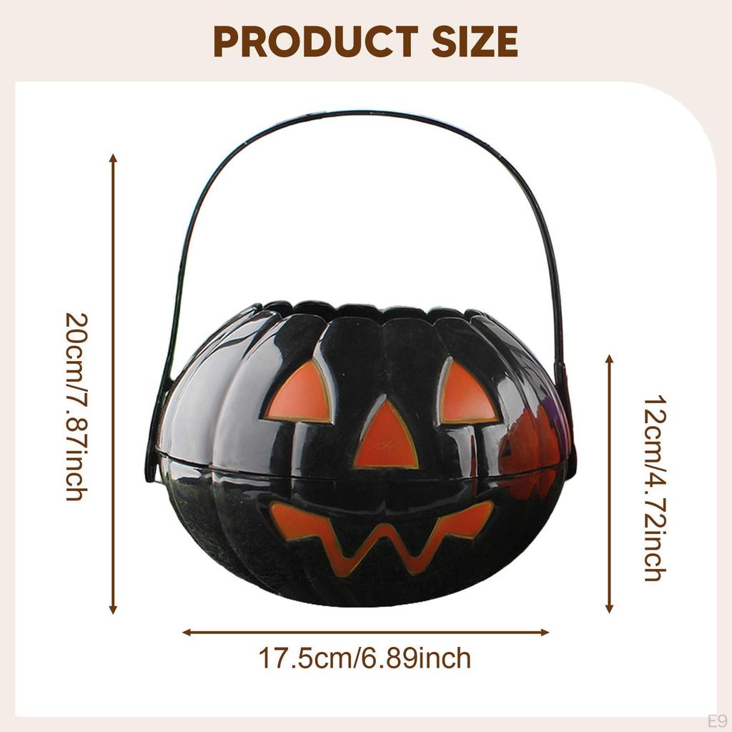 Halloween Candy Bucket Container, Decoration, with Handle, Holder,