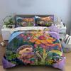 Floral Hedgehog Art Set Soft Comfortable Duvet Cover Bedding Set Included 1*Duvet Cover & 2*Pillowcases, Gift