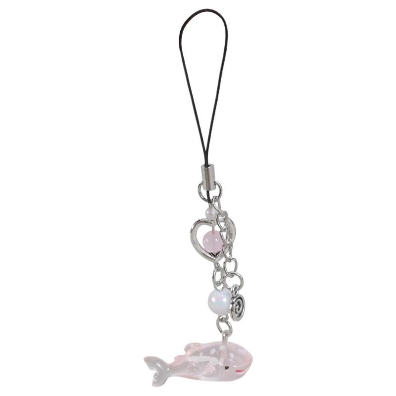 Sweet Small Fish Bead Phone Charm Straps Car Key Hangings Pendants Fashion Bag Decoration Lanyard Purse Accessories