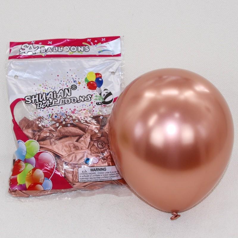 Shuai An Metallic Chrome Balloons: Gold, Silver, Blue, Green, Purple - 5", 10", 18", 36" Round Latex Party Decorations