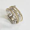 Sparkling Diamond Micro-Inlaid Zircon Ring Creative Women'S Cross-Color Separation Ring