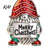 Seasonal Wall Decorations Christmas Gnome Ornament, Red Hat Festive Hanging Tree Ornaments Decor, Metal Faceless Dwarf Ornament for Xmas