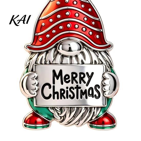 Seasonal Wall Decorations Christmas Gnome Ornament, Red Hat Festive Hanging Tree Ornaments Decor, Metal Faceless Dwarf Ornament for Xmas