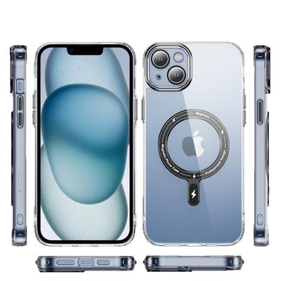 Nova Capa Magnética para Celular Apple 17promax Acrílico Transparente Anel Magnético Reforçado Capa de Celular